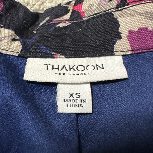 THAKOON for Target Abstract Floral Design Long Line Jacket Trench Coat - Picture 7 of 10